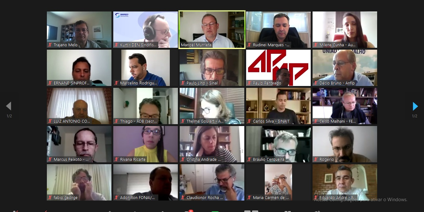 REUNIÃO AMPLIADA: Fonacate e Frentas articulam enfrentamento à proposta de Reforma Administrativa