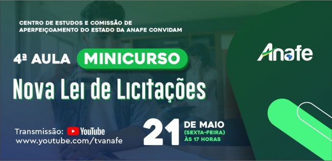 NOVA LEI DE LICITAÇÕES: 4ª e última aula do minicurso trará um apanhado geral e abordará contratação direta